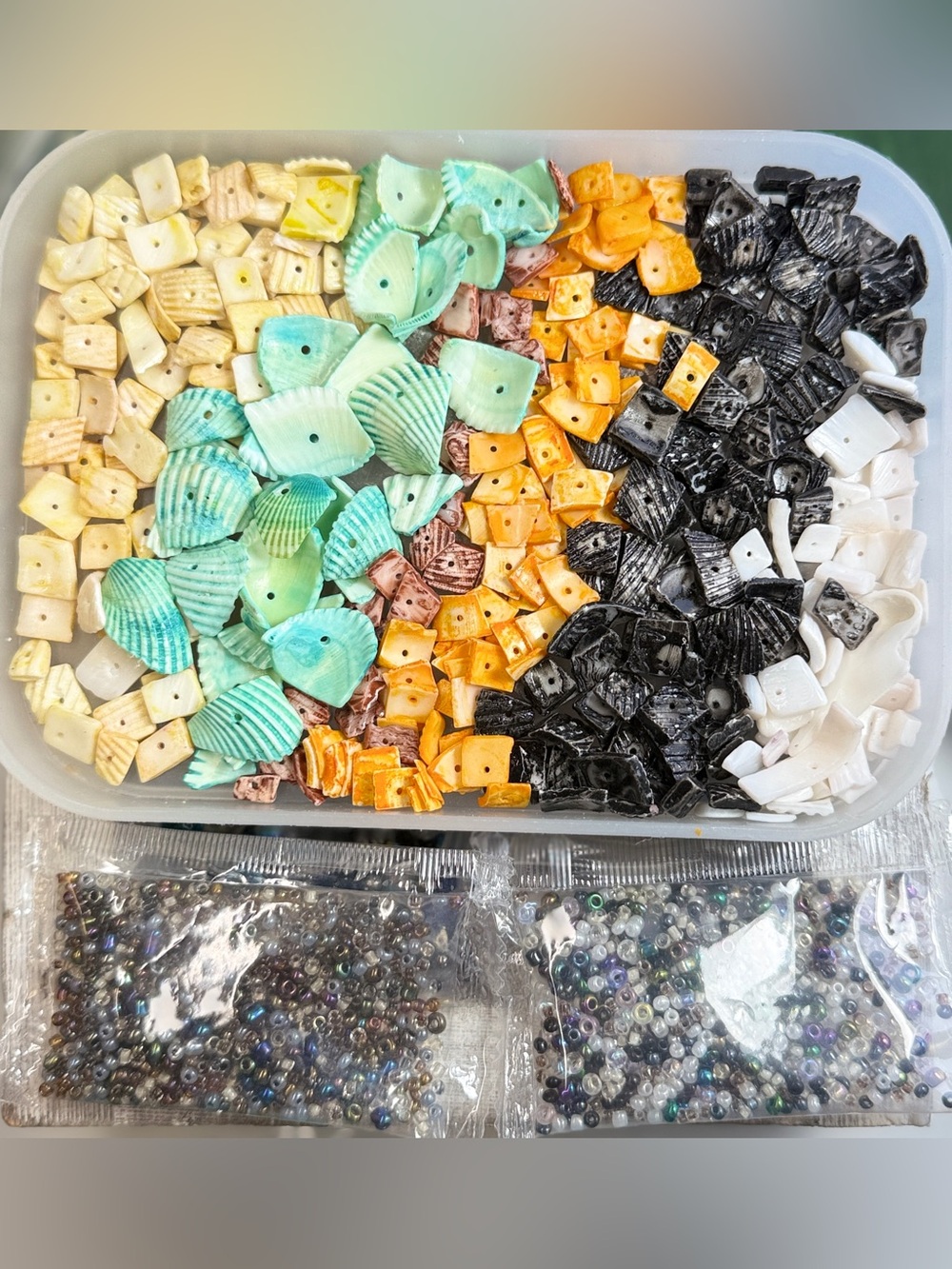 NEW LIMITED EDITION Puka Shell Beads & Seed Bead Bonus DiY Pooka Black Orange - Picture 3 of 5